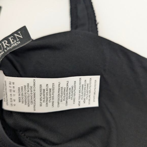 Lauren Ralph Lauren Women's Ottoman Mesh Square Neck One Piece Swimsuit Size 10 - Picture 12 of 14